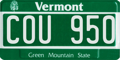 VT license plate COU950