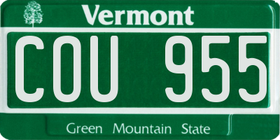 VT license plate COU955