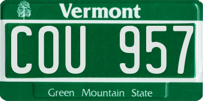 VT license plate COU957