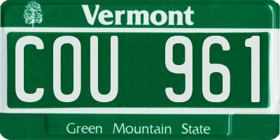 VT license plate COU961