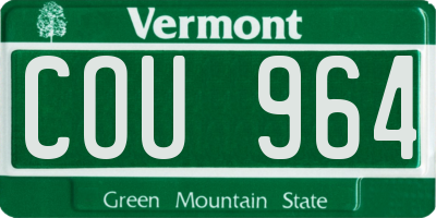 VT license plate COU964