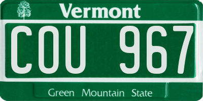 VT license plate COU967