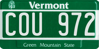 VT license plate COU972