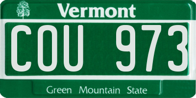 VT license plate COU973