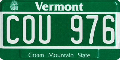 VT license plate COU976