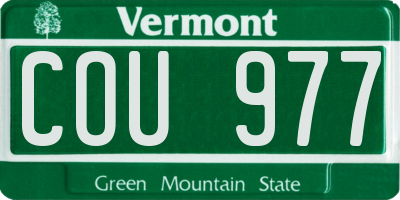 VT license plate COU977
