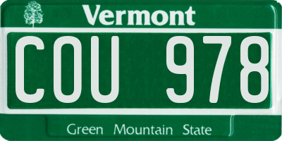 VT license plate COU978