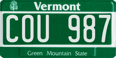 VT license plate COU987