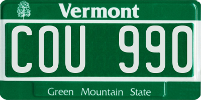 VT license plate COU990