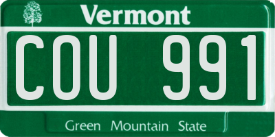 VT license plate COU991