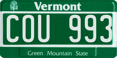 VT license plate COU993