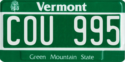 VT license plate COU995