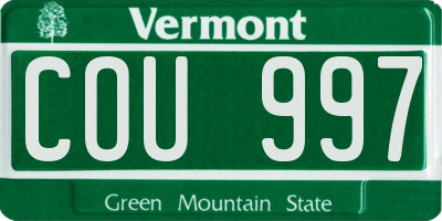 VT license plate COU997