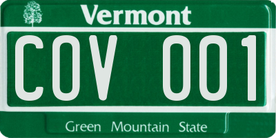 VT license plate COV001