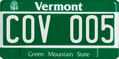 VT license plate COV005