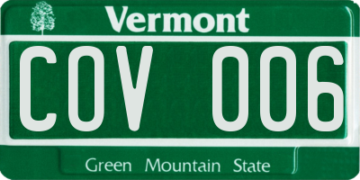 VT license plate COV006