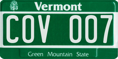 VT license plate COV007