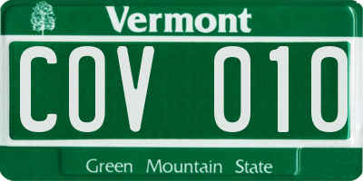 VT license plate COV010