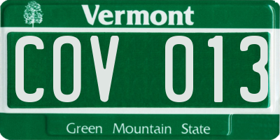 VT license plate COV013