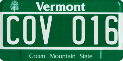 VT license plate COV016