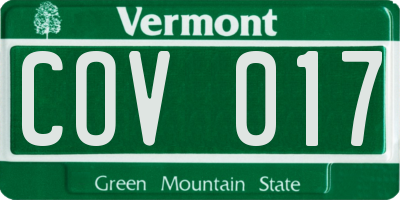 VT license plate COV017