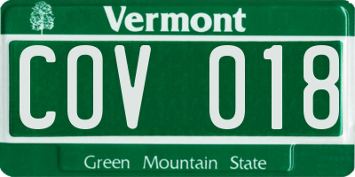 VT license plate COV018