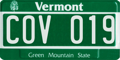 VT license plate COV019