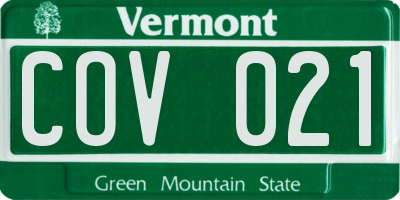 VT license plate COV021