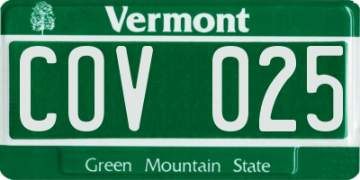 VT license plate COV025