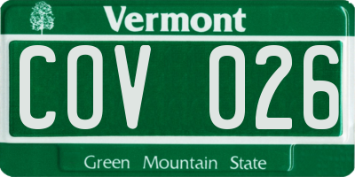 VT license plate COV026