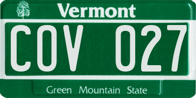 VT license plate COV027