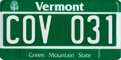 VT license plate COV031