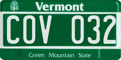 VT license plate COV032