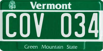 VT license plate COV034