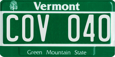 VT license plate COV040
