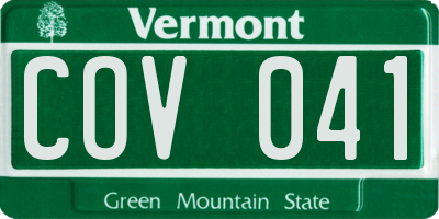 VT license plate COV041