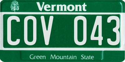VT license plate COV043