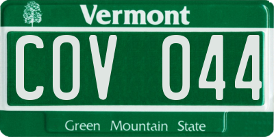 VT license plate COV044