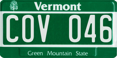 VT license plate COV046
