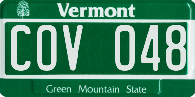 VT license plate COV048