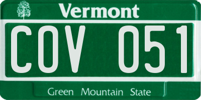 VT license plate COV051