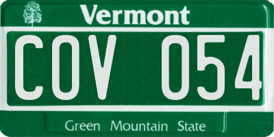 VT license plate COV054