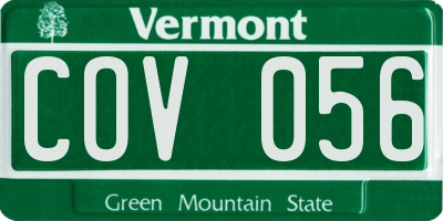 VT license plate COV056