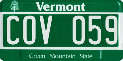 VT license plate COV059