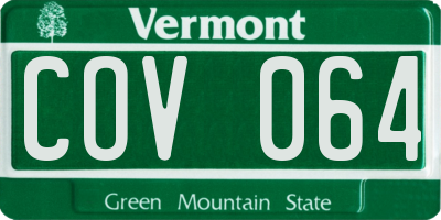 VT license plate COV064