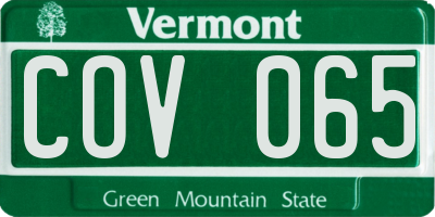 VT license plate COV065