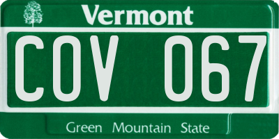 VT license plate COV067