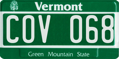 VT license plate COV068