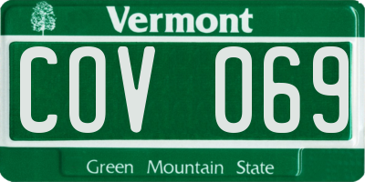 VT license plate COV069