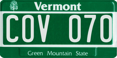 VT license plate COV070